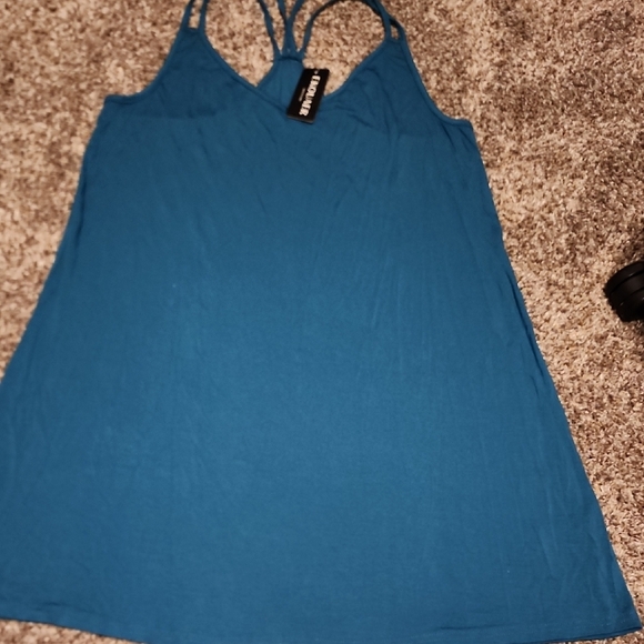 NWT Blue Backless Camisole Dress with Spaghetti Straps - Picture 1 of 6